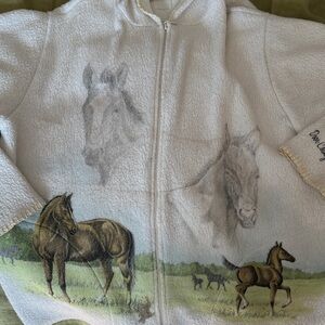 Vintage Artisan horse jacket /sweatshirt - Door County Wisconsin